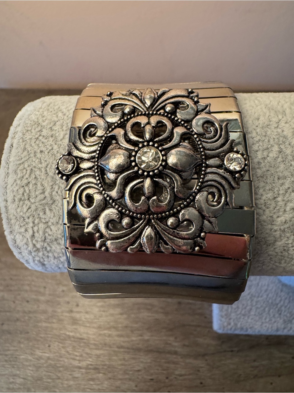 Silver-Tone Cuff Bracelet By Rebecca Ray Jewelry